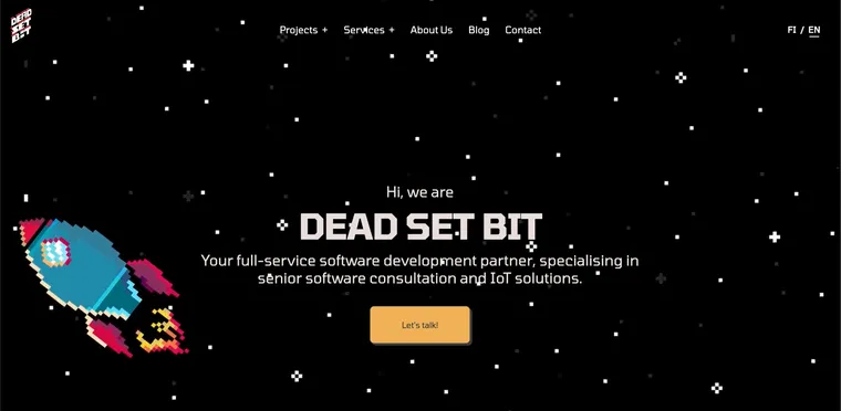Screenshot of Dead Set Bit - Headless Website
